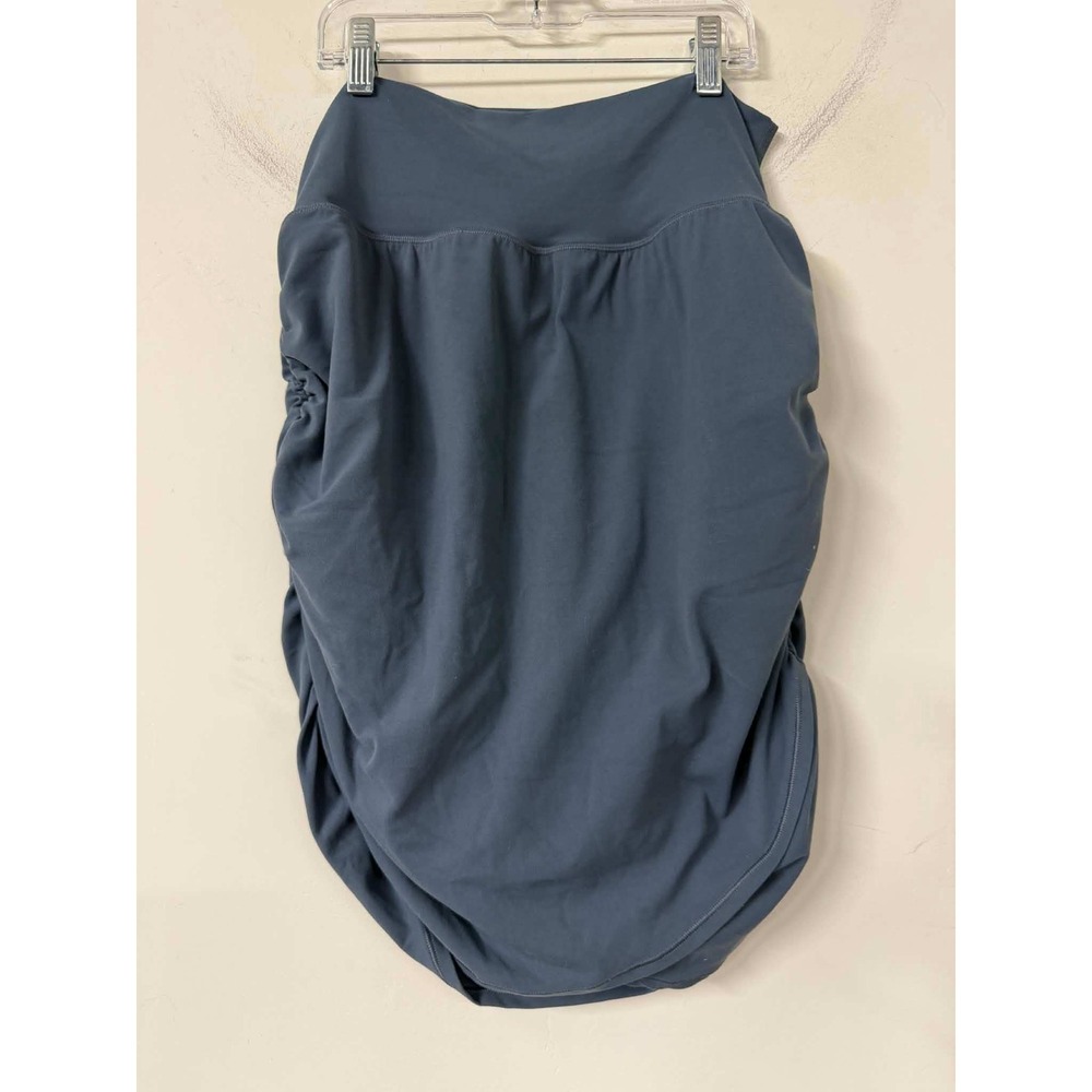 Athleta Women L Blue Gray Transcend Skort Ruched Active Travel Skirt Shorts